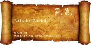 Palade Markó névjegykártya